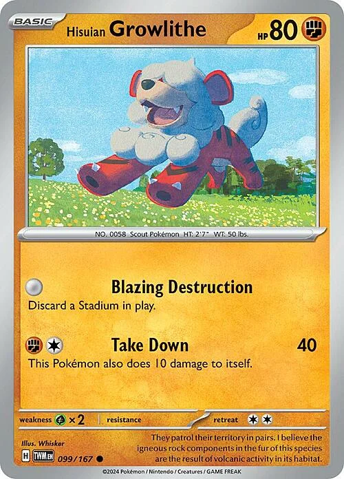 Hisuian Growlithe — Twilight Masquerade