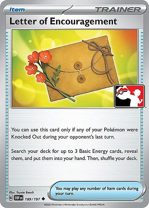 Letter of Encouragement — Play! Pokémon Prize Pack Series