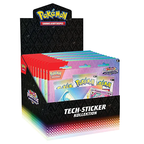 Prismatic Evolutions: Tech Sticker Collection Display — Prismatic Evolutions