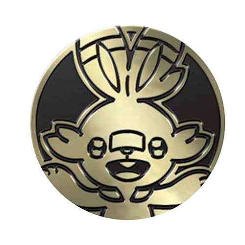 Gold Scorbunny Coin — Pokémon Products