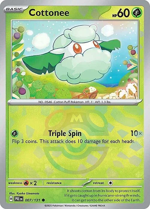 Cottonee — Prismatic Evolutions - Master Ball Reverse Holo