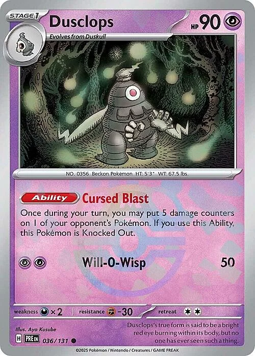 Dusclops — Prismatic Evolutions - Master Ball Reverse Holo