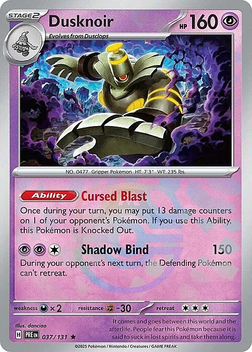 Dusknoir — Prismatic Evolutions - Master Ball Reverse Holo