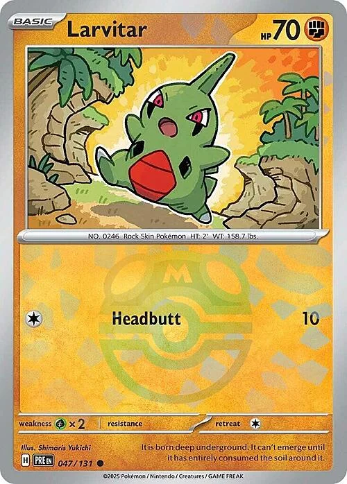 Larvitar — Prismatic Evolutions - Master Ball Reverse Holo