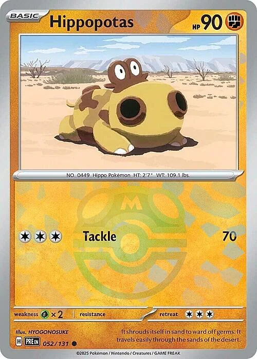 Hippopotas — Prismatic Evolutions - Master Ball Reverse Holo