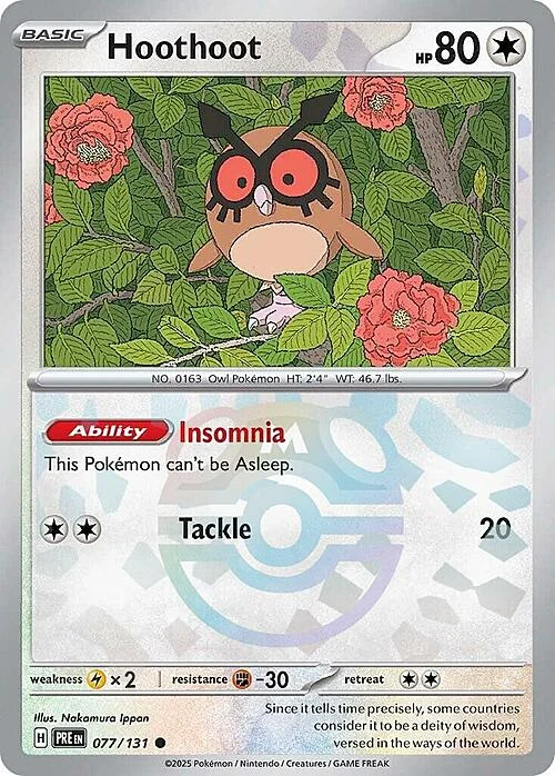Hoothoot — Prismatic Evolutions - Master Ball Reverse Holo