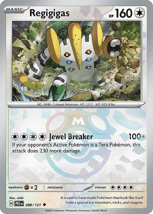 Regigigas — Prismatic Evolutions - Master Ball Reverse Holo