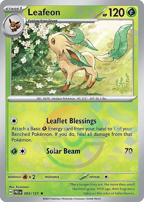 Leafeon — Prismatic Evolutions - Poké Ball Reverse Holo