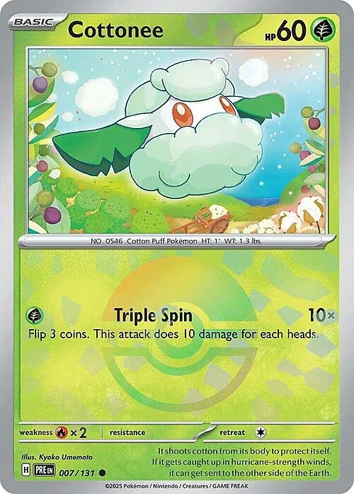 Cottonee — Prismatic Evolutions - Poké Ball Reverse Holo