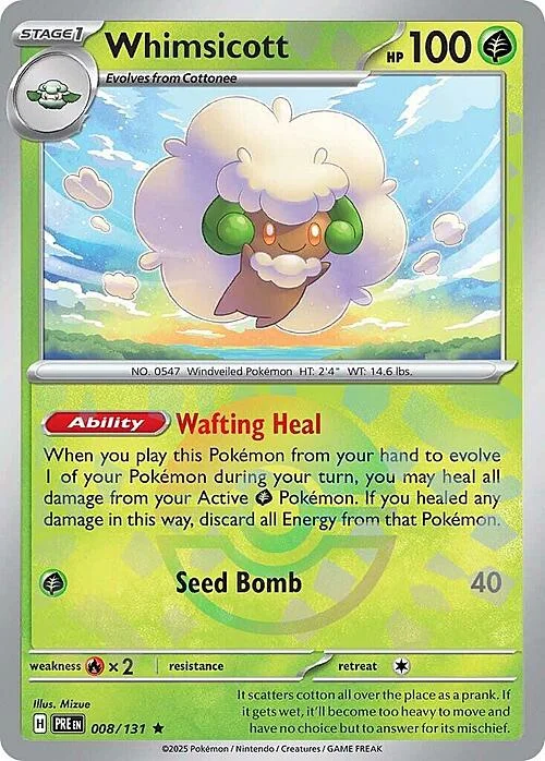 Whimsicott — Prismatic Evolutions - Poké Ball Reverse Holo