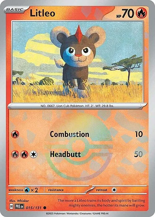 Litleo — Prismatic Evolutions - Poké Ball Reverse Holo