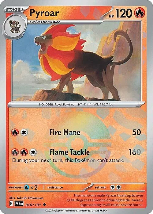 Pyroar — Prismatic Evolutions - Poké Ball Reverse Holo