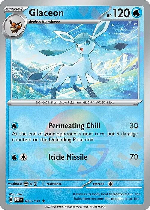 Glaceon — Prismatic Evolutions - Poké Ball Reverse Holo