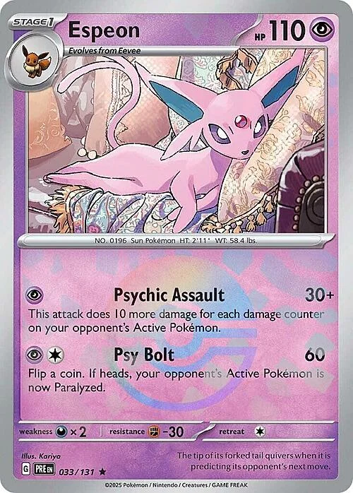 Espeon — Prismatic Evolutions - Poké Ball Reverse Holo