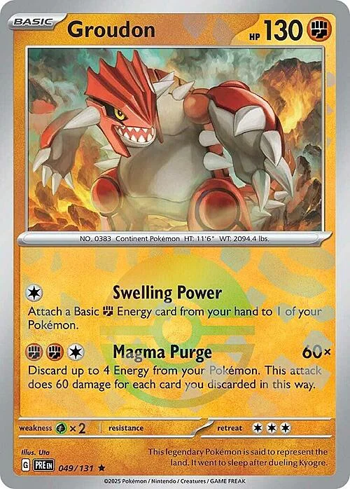 Groudon — Prismatic Evolutions - Poké Ball Reverse Holo