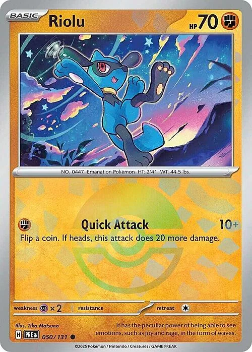 Riolu — Prismatic Evolutions - Poké Ball Reverse Holo