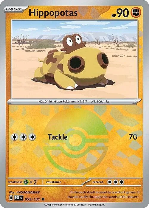 Hippopotas — Prismatic Evolutions - Poké Ball Reverse Holo