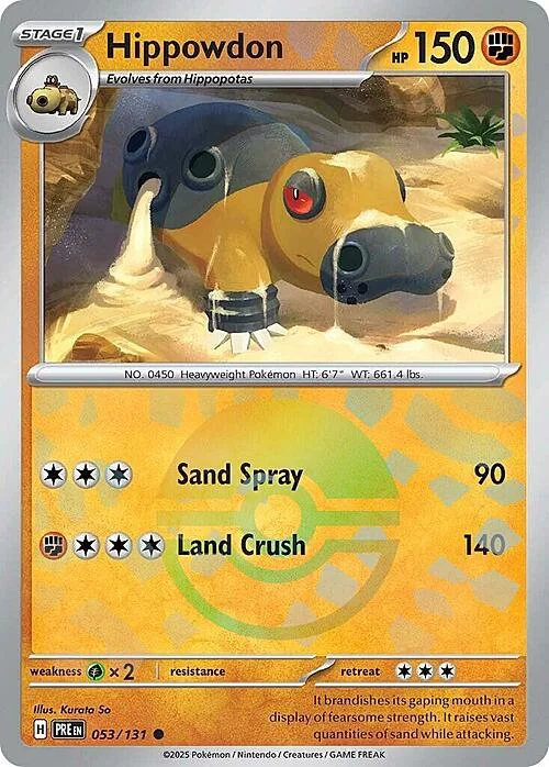 Hippowdon — Prismatic Evolutions - Poké Ball Reverse Holo