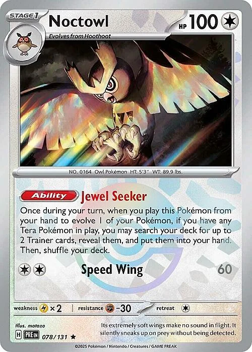Noctowl — Prismatic Evolutions - Poké Ball Reverse Holo