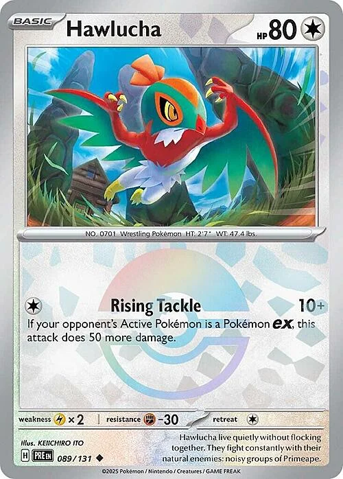 Hawlucha — Prismatic Evolutions - Poké Ball Reverse Holo