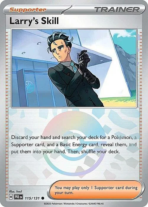 Larry's Skill — Prismatic Evolutions - Poké Ball Reverse Holo