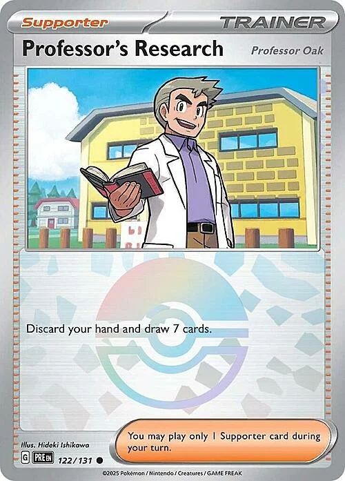 Professor's Research - Professor Oak — Prismatic Evolutions - Poké Ball Reverse Holo