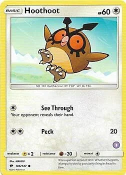 Hoothoot — SM Trainer Kit: Alolan Sandslash & Alolan Ninetales