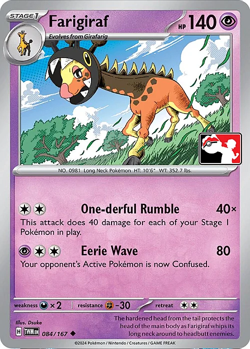 Farigiraf — Play! Pokémon Prize Pack Series