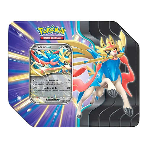 Slashing Legends Tins: Zacian ex Tin — Scarlet & Violet Products