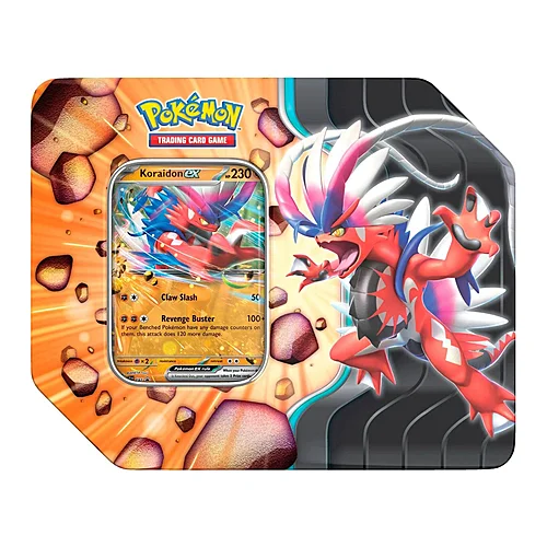 Slashing Legends Tins: Koraidon ex Tin — Scarlet & Violet Products