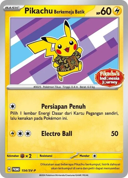 Pikachu Wearing a Batik Shirt — Scarlet & Violet Indonesian Promos