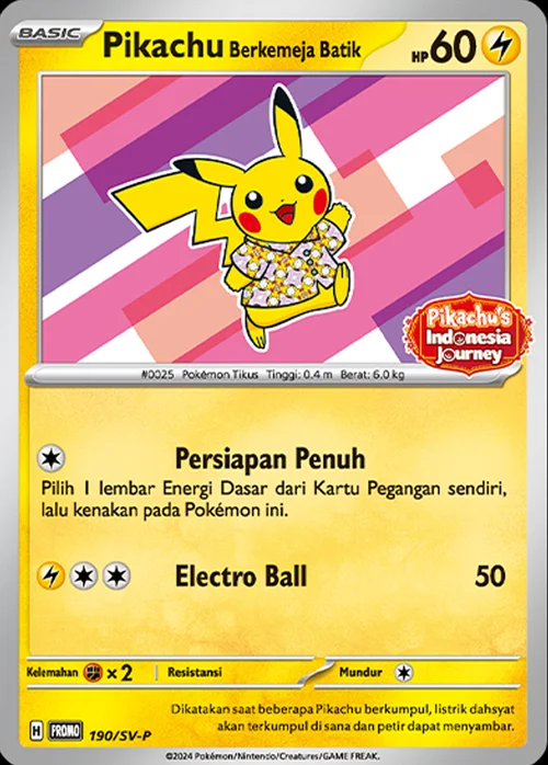 Pikachu Wearing a Batik Shirt — Scarlet & Violet Indonesian Promos