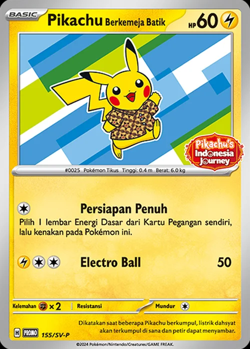 Pikachu Wearing a Batik Shirt — Scarlet & Violet Indonesian Promos