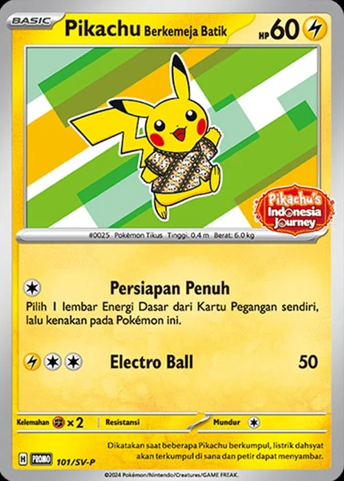 Pikachu Wearing a Batik Shirt — Scarlet & Violet Indonesian Promos