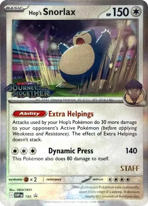 Hop's Snorlax — SV Black Star Promos