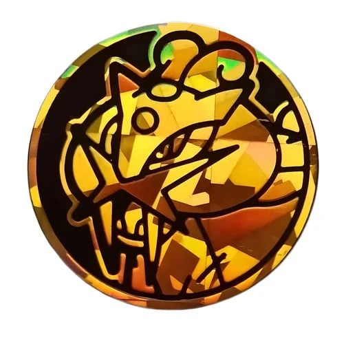 Gold Cracked Ice Raikou Coin — Pokémon Products
