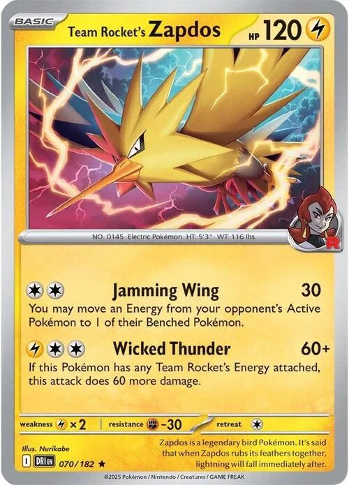 Team Rocket's Zapdos — Destined Rivals