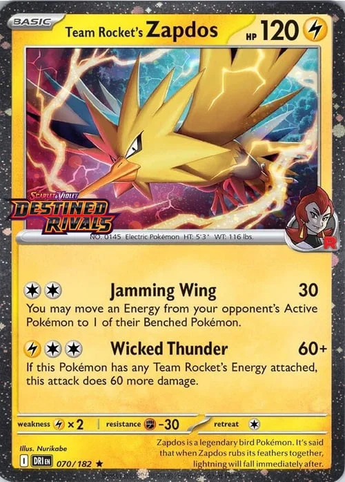 Team Rocket's Zapdos — SV Black Star Promos