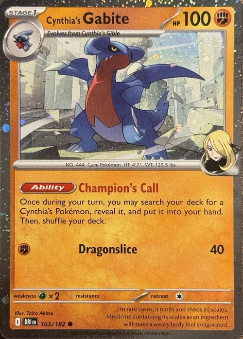 Cynthia's Gabite — SV Black Star Promos