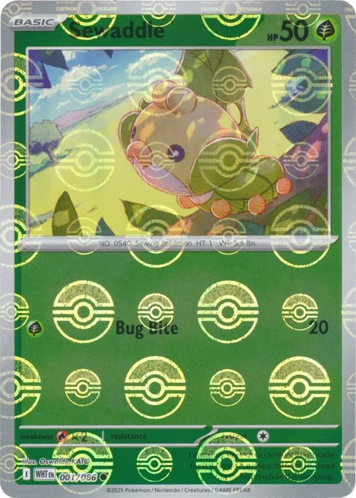 Sewaddle — White Flare - Poké Ball Reverse Holo