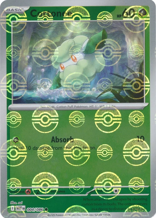 Cottonee — White Flare - Poké Ball Reverse Holo