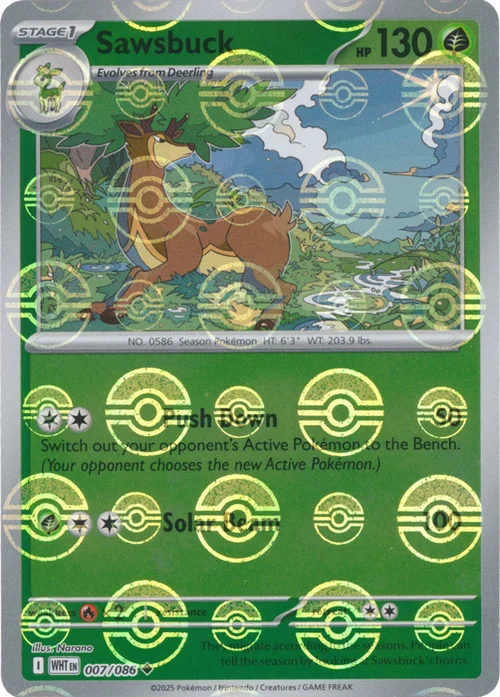 Sawsbuck — White Flare - Poké Ball Reverse Holo