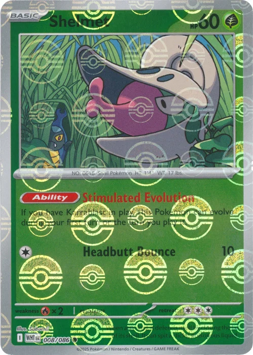 Shelmet — White Flare - Poké Ball Reverse Holo