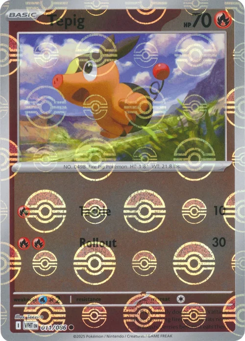 Tepig — White Flare - Poké Ball Reverse Holo