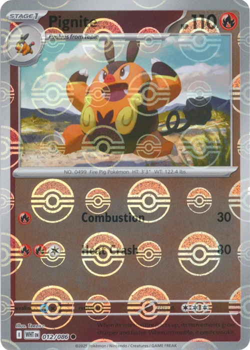 Pignite — White Flare - Poké Ball Reverse Holo