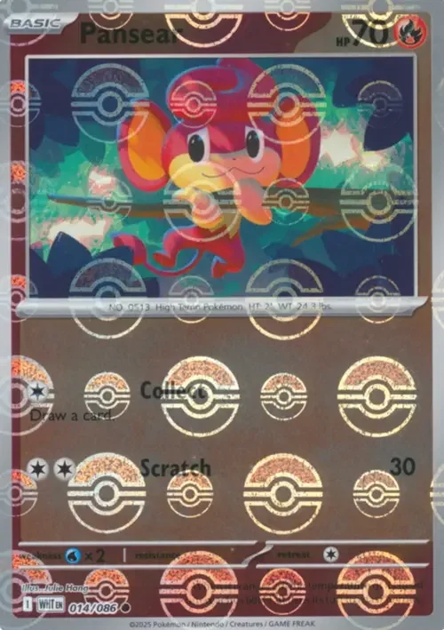 Pansear — White Flare - Poké Ball Reverse Holo