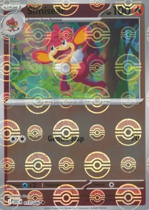 Simisear — White Flare - Poké Ball Reverse Holo