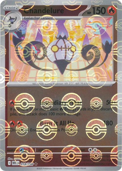 Chandelure — White Flare - Poké Ball Reverse Holo