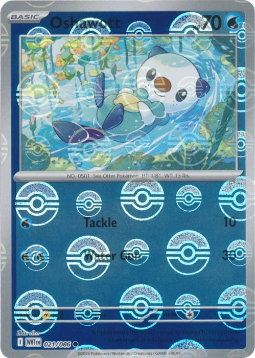 Oshawott — White Flare - Poké Ball Reverse Holo