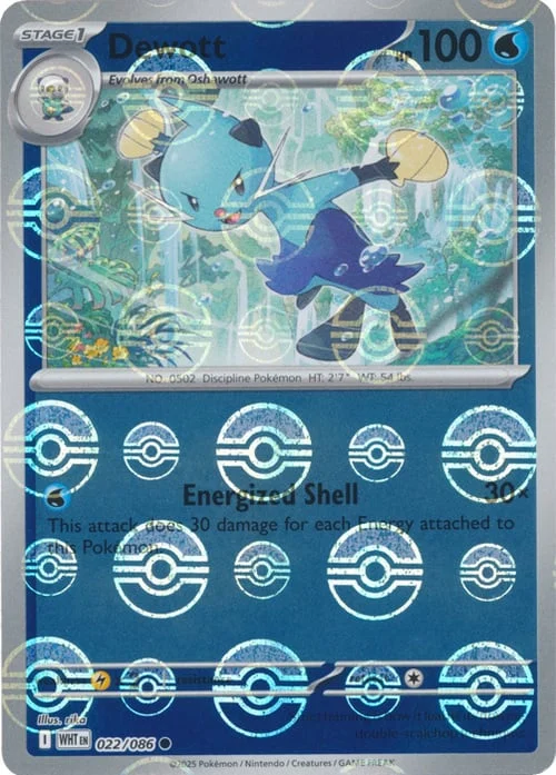 Dewott — White Flare - Poké Ball Reverse Holo
